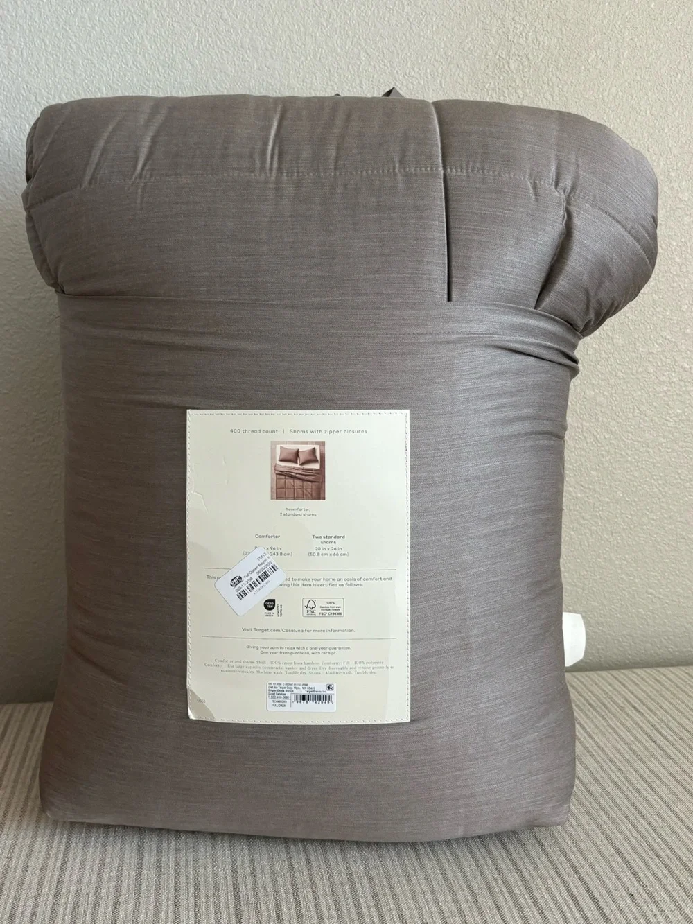 NWT Full/Queen Rayon from Bamboo Comforter Set Fig - Casaluna